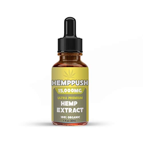 one bottle of Hemppush Organic Hemp Oil Best Herbal Supplement Oil Drops