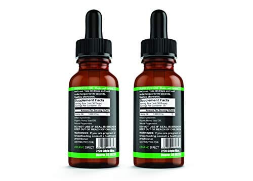 2 bottle Organic Directs Hemp Oil Organic Hemp Extract Supplement Drops