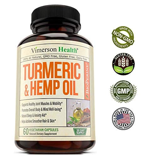 Vimerson Health Turmeric Curcumin Hemp Oil Powder Capsules