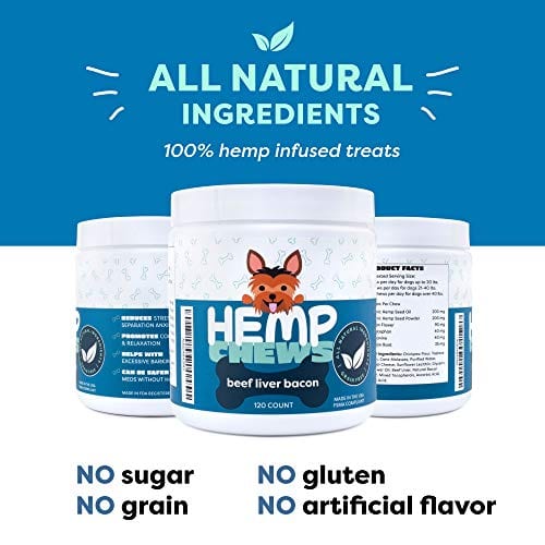 all natural AroPaw 100% Organic Hemp Oil Dog Anxiety Calming Treats for Dogs