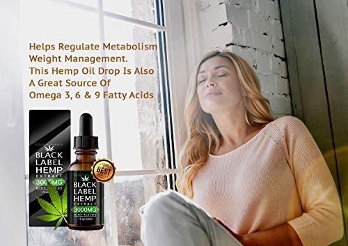Lady with Black Label Hemp Oil Extract Improve Nerve Health Better Metabolism