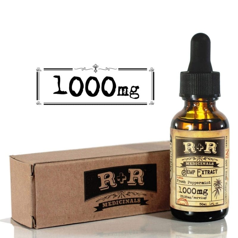 R&R Medicinal Hemp Oil 1000mg Pain Stress Relief Mood Support