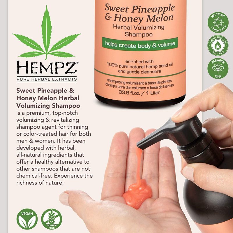 Hempz Sweet Pineapple & Honey Melon Herbal Volumizing Shampoo info